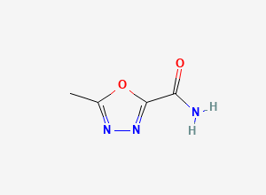 Two-dimensional chemical structure of 5-methyl-1,3,4-oxadiazole-2-carboxamide, CAS 99367-45-0