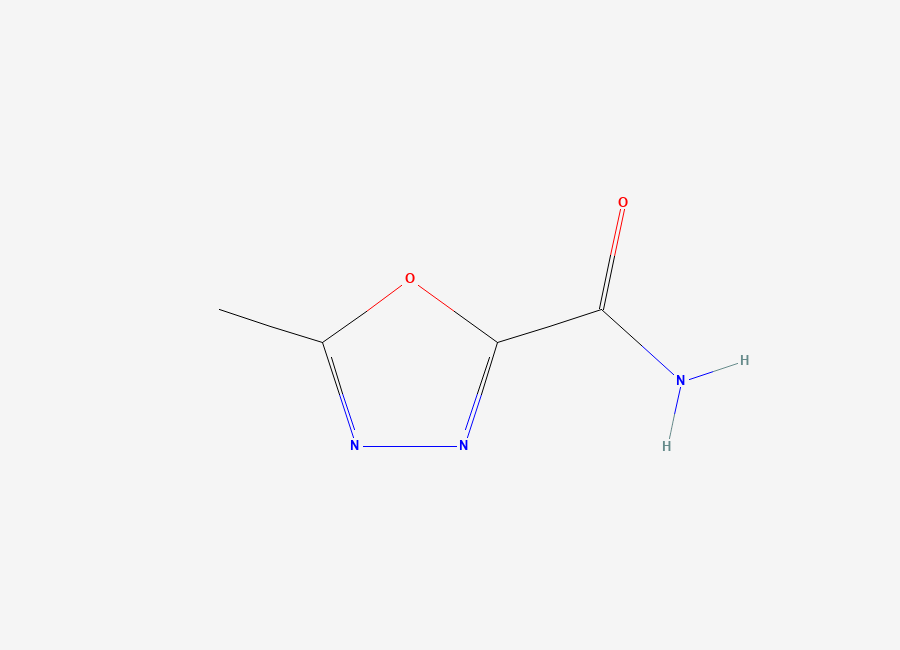 Two-dimensional chemical structure of 5-methyl-1,3,4-oxadiazole-2-carboxamide, CAS 99367-45-0