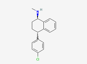 Two-dimensional chemical structure of (1RS,4SR)-4-(4-Chlorophenyl)-N-methyl-1,2,3,4-tetrahydronaphthalen-1-amine, CAS 107538-97-6