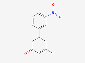 Two-dimensional chemical structure of 3-Methyl-5-(3-nitrophenyl)cyclohex-2-enone