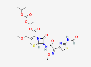 Two-dimensional chemical structure of Cefpodoxime Proxetil EP Impurity F / N-Formyl Cefpodoxime Proxetil, CAS 96680-30-7