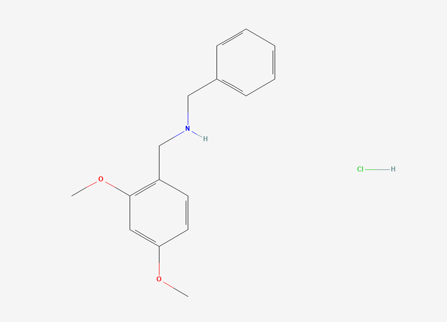 Two-dimensional chemical structure of N-Benzyl-1-(2,4-dimethoxyphenyl)methanamine hydrochloride