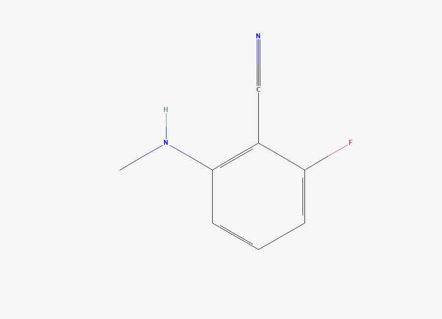 Two-dimensional chemical structure of 2-Fluoro-6-(methylamino)benzonitrile