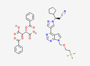 Two-dimensional chemical structure of Ruxolitinib Dibenzoyl SEM Pyrimidine Impurity