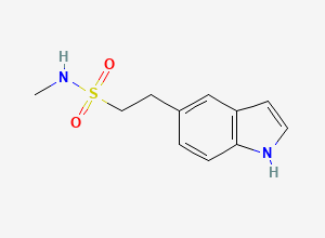 Two-dimensional chemical structure of 2-(1H-Indol-5-yl)-N-methylethanesulfonamide, CAS 98623-50-8