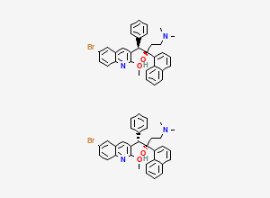 Two-dimensional chemical structure of 3-Quinolineethanol,6-bromo-a-[2-(dimethylamino)ethyl]-2-methoxy-a-1-naphthalenyl-b-phenyl-, (aR,bR)-rel-