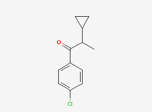 Two-dimensional chemical structure of 1-(4-Chlorophenyl)-2-cyclopropylpropan-1-one