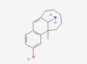 Two-dimensional chemical structure of 15-amino-1-methyltricyclo[7.5.1.02,7]pentadeca-2(7),3,5,8-tetraen-4-ol