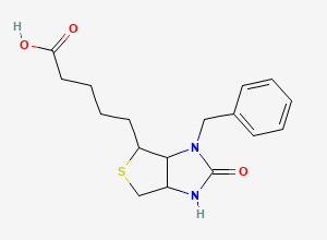 Two-dimensional chemical structure of 5-(3-Benzyl-2-oxohexahydro-1H-thieno[3,4-d]imidazol-4-yl)valeric acid