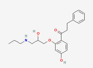 Two-dimensional chemical structure of 1-[4-hydroxy-2-[2-hydroxy-3-(propylamino)propoxy]phenyl]-3-phenylpropan-1-one