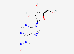 Two-dimensional chemical structure of N6-Methyl-N6-Nitroso-Adenosine, CAS 41286-73-1