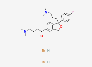 Two-dimensional chemical structure of Citalopram EP Impurity G /Escitalopram EP Impurity G (Dihydrobromide salt), CAS 2575516-42-4