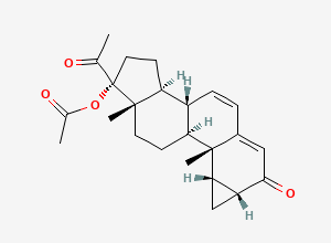 Two-dimensional chemical structure of Cyproterone Acetate EP Impurity A, CAS 2701-50-0