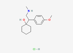 Two-dimensional chemical structure of Venlafaxine Related Compound A / Venlafaxine EP Impurity D / N-Desmethyl Venlafaxine Hydrochloride, CAS 93413-90-2