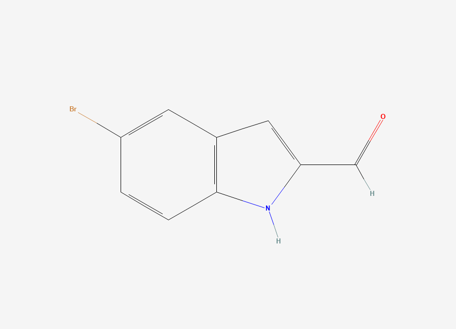 Two-dimensional chemical structure of 5-Bromo-1H-indole-2-carbaldehyde