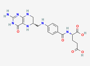 Two-dimensional chemical structure of (6S)-5,6,7,8-tetrahydrofolic acid