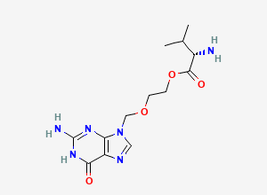 Two-dimensional chemical structure of Valacyclovir, CAS 124832-26-4