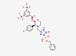 Two-dimensional chemical structure of Fosaprepitant Benzyl Ester, CAS 889852-02-2
