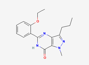 Two-dimensional chemical structure of Sildenafil Lactam Impurity, CAS 139756-21-1