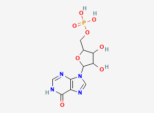 Two-dimensional chemical structure of 9-(5-O-Phosphonopentofuranosyl)-1,9-dihydro-6H-purin-6-one