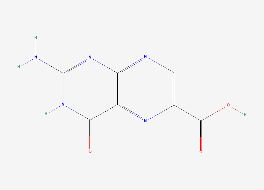 Two-dimensional chemical structure of Pterin-6-Carboxylic Acid