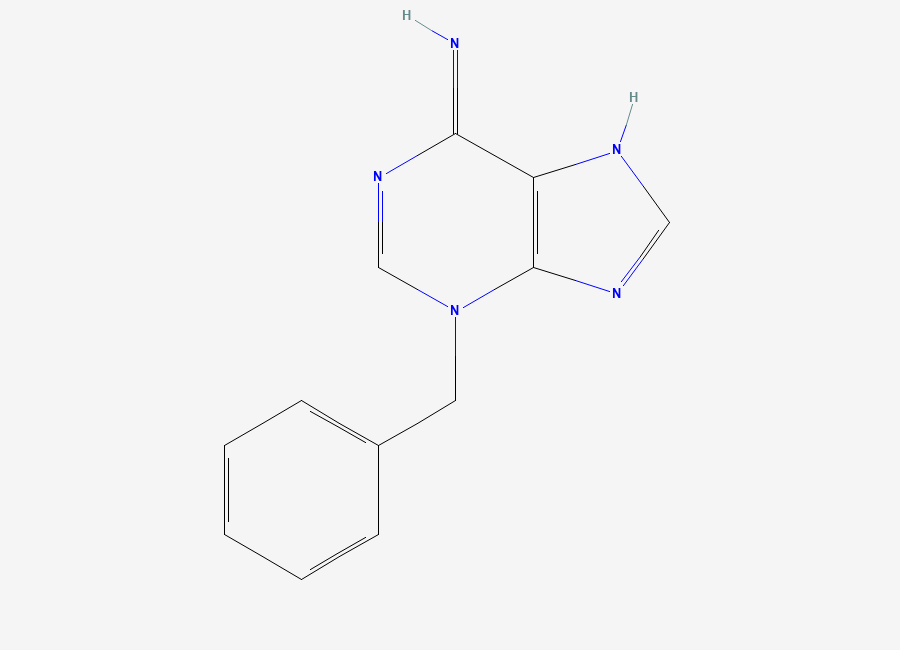 Two-dimensional chemical structure of 3-Benzyladenine