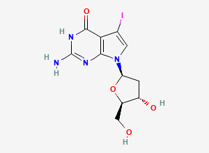 Two-dimensional chemical structure of 7-Deaza-7-iodo-2'-deoxyguanosine