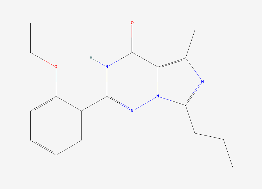 Two-dimensional chemical structure of Vardenafil Dessulfonyl Impurity, CAS 224789-21-3