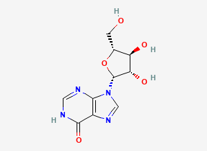 Two-dimensional chemical structure of 9-beta-D-Arabinofuranosyl-1,9-dihydro-6H-purin-6-one