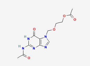 Two-dimensional chemical structure of Acyclovir EP Impurity M/ N,O-Diacetate Isoacyclovir, CAS 91702-60-2
