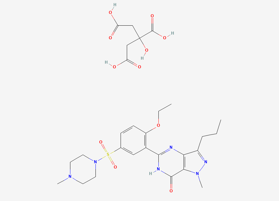 Two-dimensional chemical structure of Sildenafil Citrate, CAS 171599-83-0