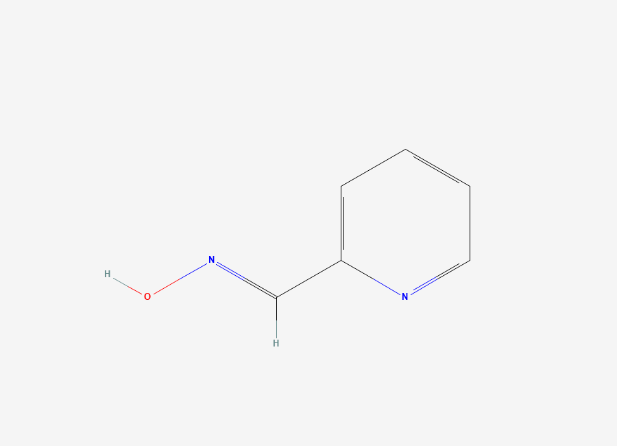 Two-dimensional chemical structure of Pyridine-2-aldoxim/ Picolinaldehyde oxime, CAS 873-69-8