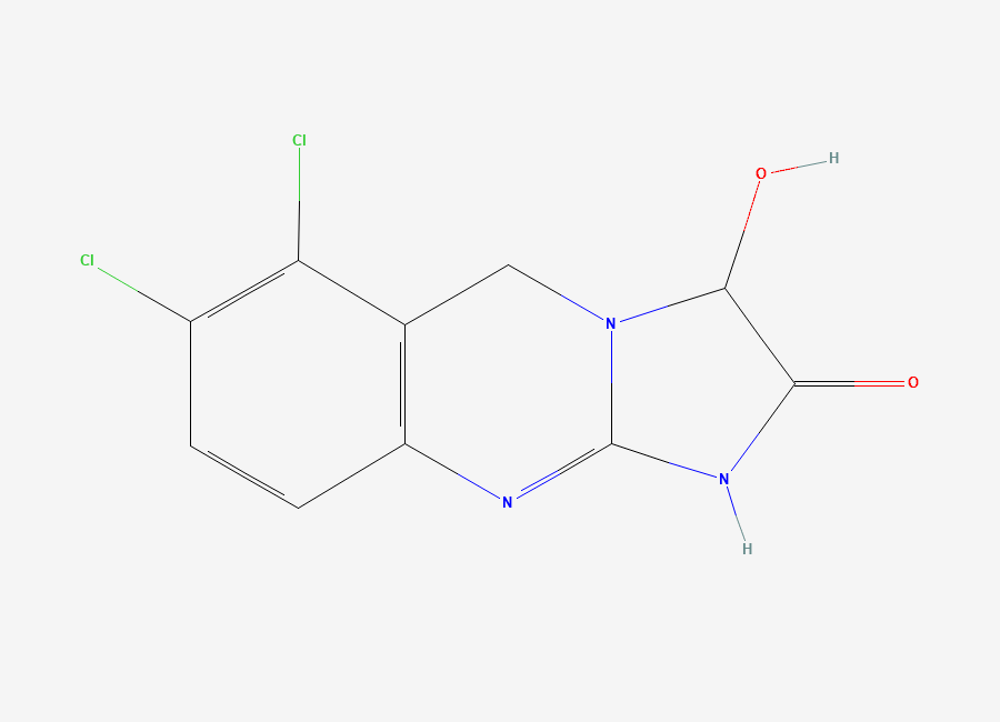 Two-dimensional chemical structure of Anagrelide 3-Hydroxy Impurity, CAS 733043-41-9