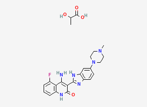 Two-dimensional chemical structure of dovitinib lactate anhydrous