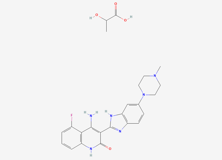 Two-dimensional chemical structure of dovitinib lactate anhydrous