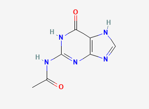 Two-dimensional chemical structure of N2-Acetylguanine, CAS 19962-37-9