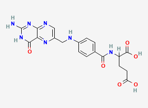 Two-dimensional chemical structure of 2-((4-((2-Amino-4-Oxo-1H-Pteridin-6-Yl)Methylamino)Benzoyl)Amino)Pentanedioic Acid