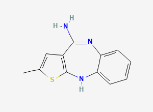 Two-dimensional chemical structure of 4-Amino-2-methyl-10H-thieno-[2,3-b][1,5]benzodiazepine, CAS 612503-08-9