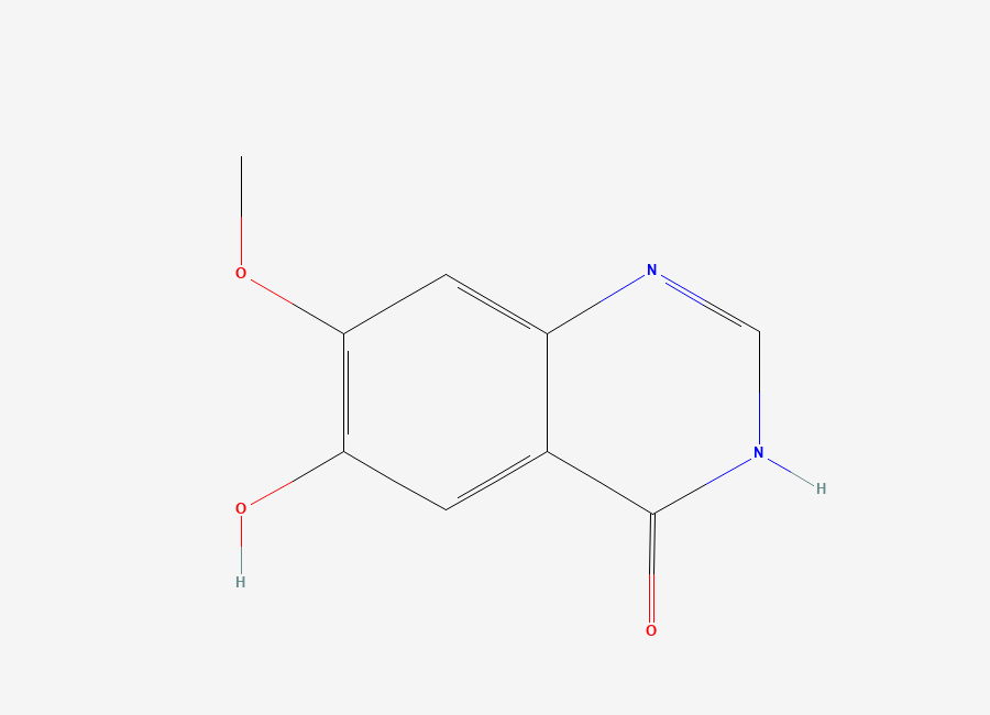Two-dimensional chemical structure of 6-Hydroxy-7-methoxy-4(3H)-quinazolinone, CAS 179688-52-9