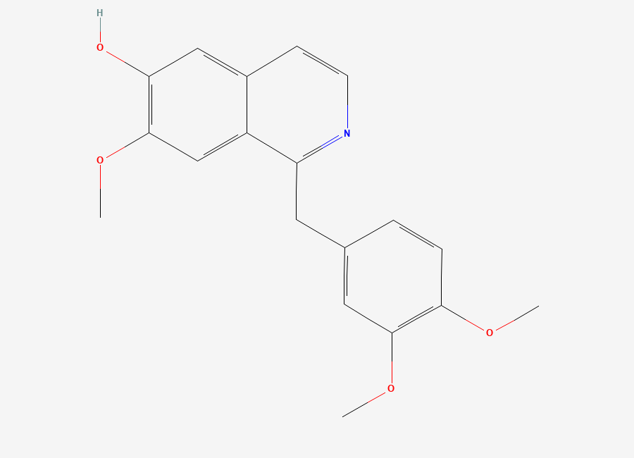 Two-dimensional chemical structure of 6-Hydroxypapaverine