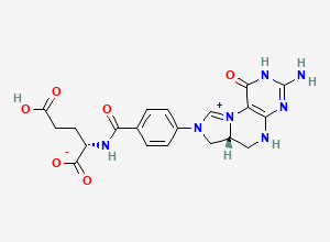 Two-dimensional chemical structure of 5,10-Methenyltetrahydrofolic Acid Impurity, CAS 7444-29-3