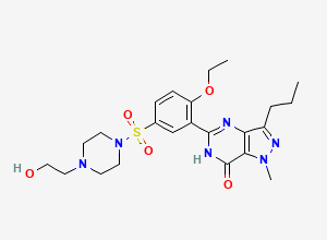 Two-dimensional chemical structure of Hydroxyhomosildenafil/ Lodenafil, CAS 139755-85-4