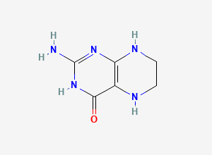 Two-dimensional chemical structure of 2-amino-5,6,7,8-tetrahydropteridin-4-ol, CAS 1008-35-1