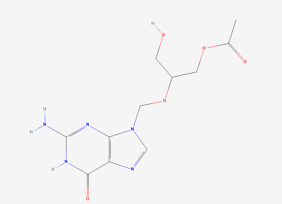 Two-dimensional chemical structure of Monoacetoxy Ganciclovir / Valganciclovir Related Compound E, CAS 88110-89-8