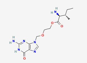 Two-dimensional chemical structure of Valaciclovir EP Impurity J / Acyclovir L-Isoleucinate, CAS 142963-63-1