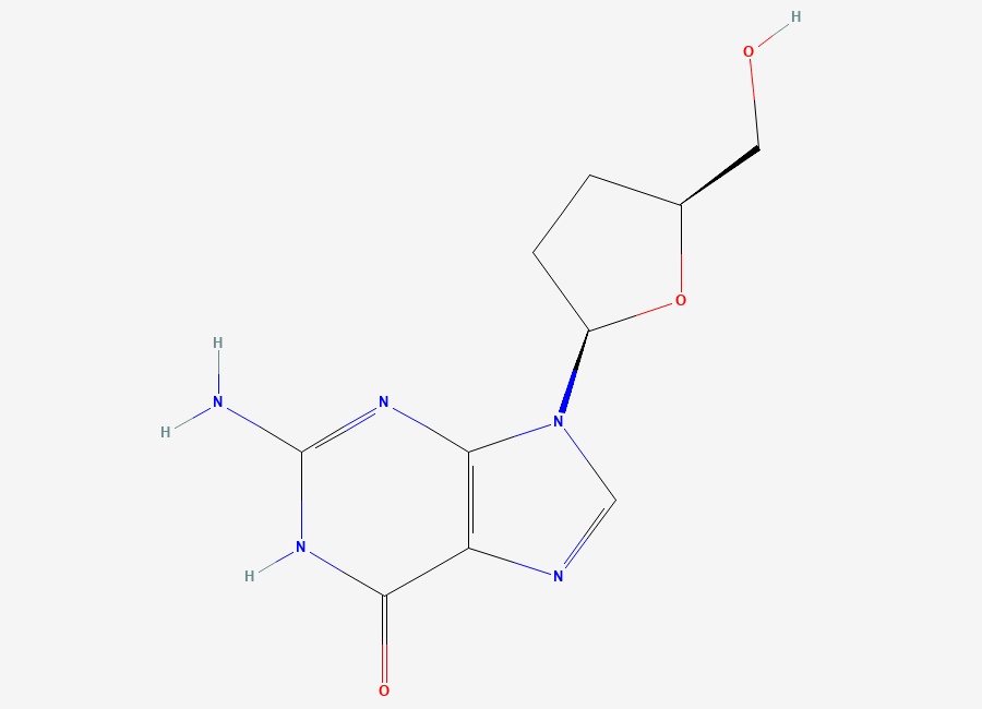 Two-dimensional chemical structure of Dideoxyguanosine