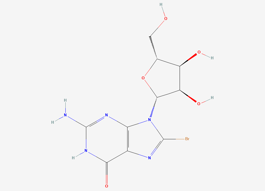 Two-dimensional chemical structure of 8-Bromoguanosine