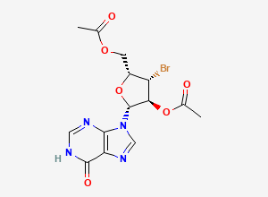 Two-dimensional chemical structure of 9-(2,5-Di-O-acetyl-3-bromo-3-deoxy-beta-D-xylofuranosyl)-1,9-dihydro-6H-purin-6-one