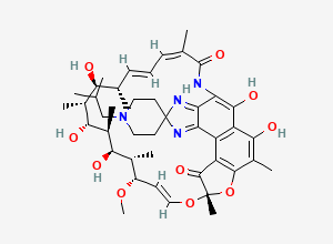 Two-dimensional chemical structure of Rifabutin EP Impurity E/ 25-O-Deacetyl Rifabutin/ 16-Deacetylrifabutin (Free Base), CAS 100324-63-8