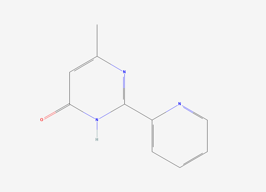 Two-dimensional chemical structure of 6-Methyl-2-(pyridin-2-yl)pyrimidin-4-ol